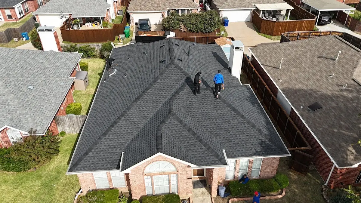 Slate & Tile Roof Repair work in progress on a Miamisburg property